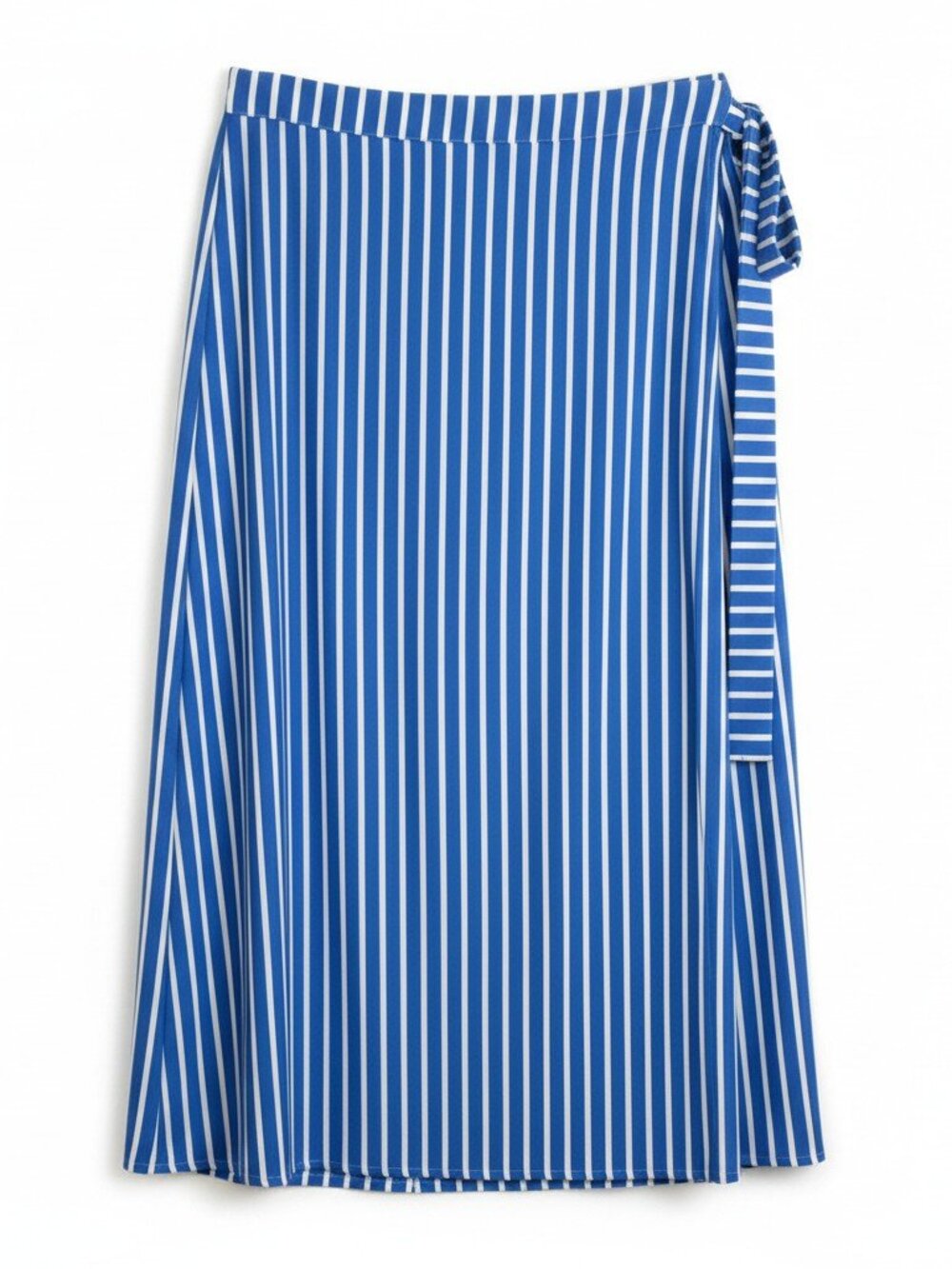 NWT Mixit Wrap Skirt Blue White Stripe Womens 18 Midi Length Side Tie